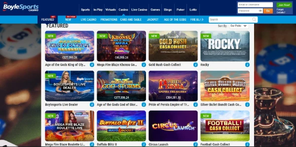 BoyleSports live casino